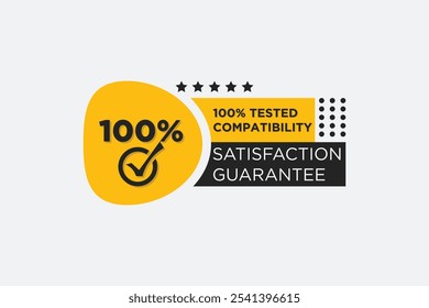 One hundred percent tested compatibility. vector icon, label, badge, and logo for business product