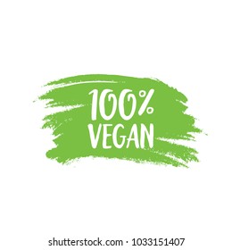 One hundred percent vegan lettering
