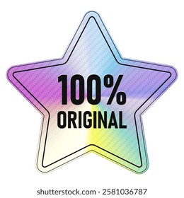 One hundred percents original Holographic Sticker Isolated