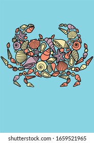 Cien piezas de diseño vectorial de cangrejo