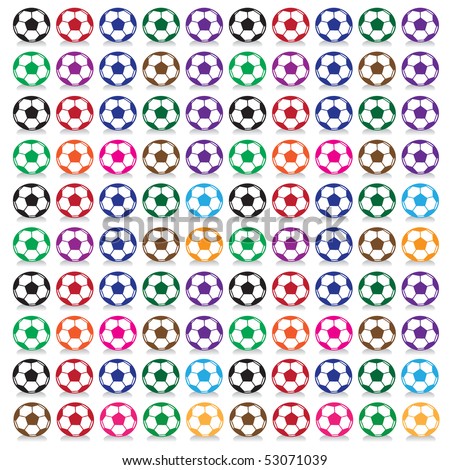 One hundred soccer balls
