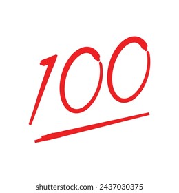 one hundred value icon with grounded brush style vector illustration design