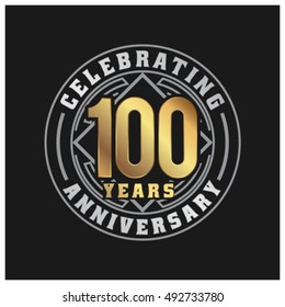 One hundred years anniversary celebration logotype. Diamond Celebrations.