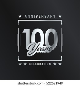 One Hundred years anniversary celebration logotype. 100 year anniversary logo collection. Anniversary label. Anniversary logo template. Anniversary sign. Vector Illustration