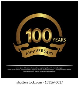 One hundred years anniversary golden. anniversary template design for web, game ,Creative poster, booklet, leaflet, flyer, magazine, invitation card - Vector