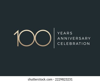 One hundred years celebration event. 100 years anniversary sign. Vector design template.