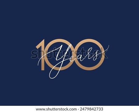 One hundred years celebration event. 100 years anniversary sign. Vector design template.