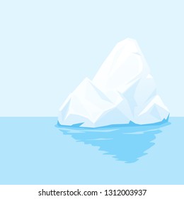 One iceberg in water, tip of the iceberg