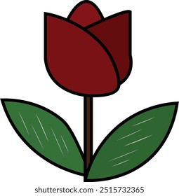 EIN SYMBOL EINER ROSE MIT IHRER CHARAKTERISTISCHEN FARBE