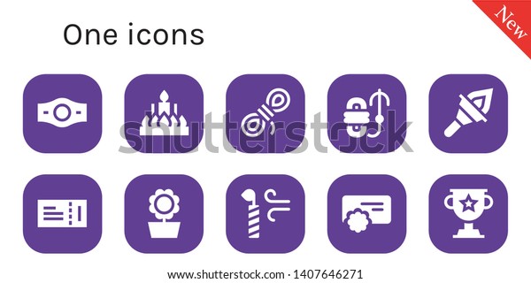 One Icon Set 10 Filled One Stock Vector (Royalty Free) 1407646271 ...