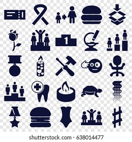 One icons set. set of 25 one filled icons such as turtle, ticket, curly hair, swimsuit, ranking, son and father, head bang emot, box, rose, candle, microscope, dental care