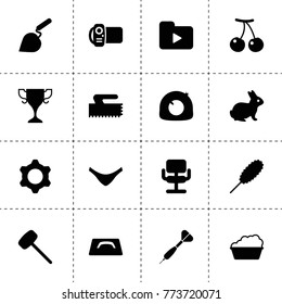 One icons. vector collection filled one icons. includes symbols such as cherry, rabbit, tire repair, basin, dust brush, trowel. use for web, mobile and ui design.