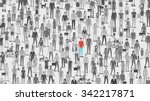 One individual standing out of the crowd, individuality, choice and free thought concept