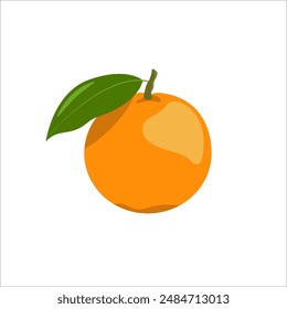 Die eine isolierte flache Frische Orange in orangen Farben für Aufkleber, Drucke, Muster, Logos, Hintergründe.