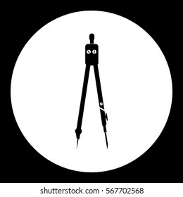 one isolated school compasses tool for geometry icon eps10