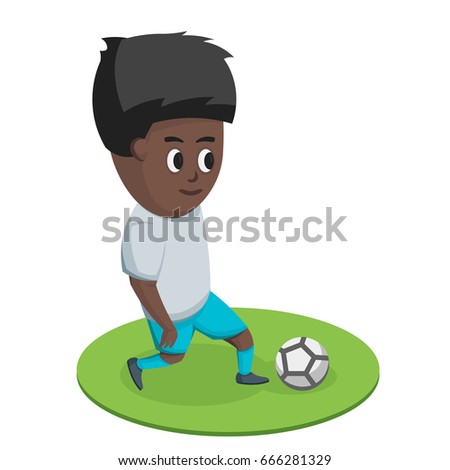 One isolated vector football player with ball