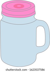 One jar for drinks on a white background.