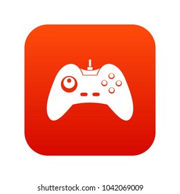 One joystick icon digital red for any design isolated on white vector illustration