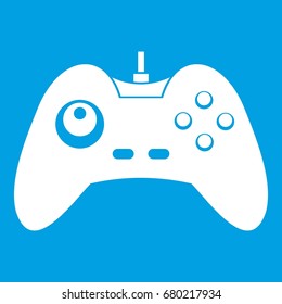 One joystick icon white isolated on blue background vector illustration