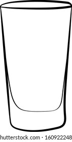 One juice glass on a white background, sketch.