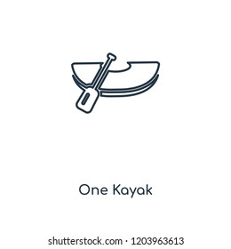One Kayak concept line icon. Linear One Kayak concept outline symbol design. This simple element illustration can be used for web and mobile UI/UX.