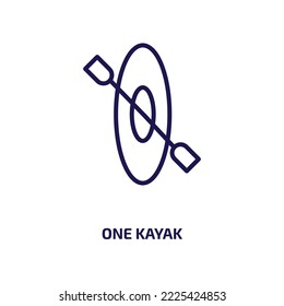 one kayak icon from nautical collection. Thin linear one kayak, sea, summer outline icon isolated on white background. Line vector one kayak sign, symbol for web and mobile