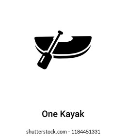 One Kayak icon vector isolated on white background, logo concept of One Kayak sign on transparent background, filled black symbol