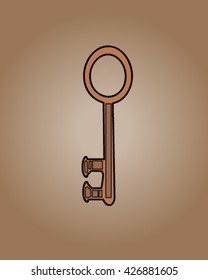 One key drawing vector art