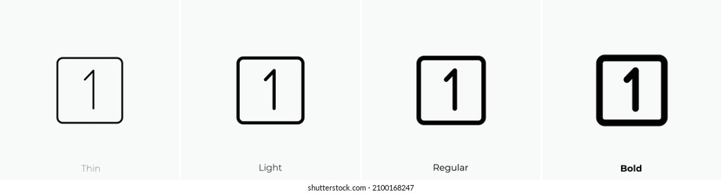 one key icon. Thin, Light Regular And Bold style design isolated on white background