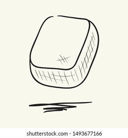 One keyboard key. Hand drawn vector illustration.