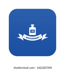 One kg icon blue vector isolated on white background