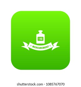 One kg icon green vector isolated on white background