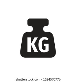 One kilogram weight black icon design. 1 kg sign. Vector illustration. 