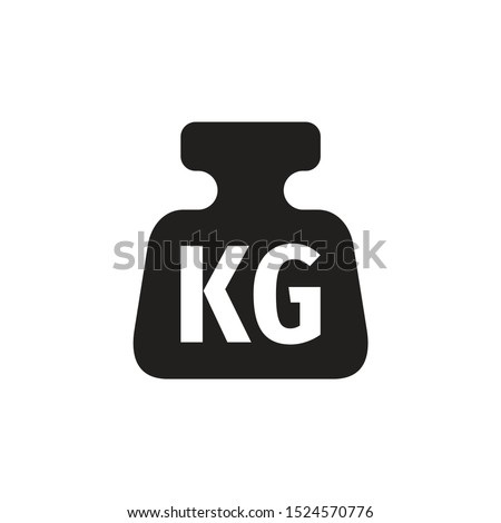 One kilogram weight black icon design. 1 kg sign. Vector illustration. 