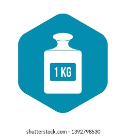 One kilogram weight icon. Simple illustration of one kilogram weight vector icon for web