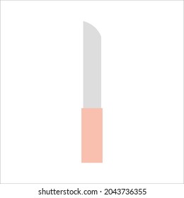 One knife with a gray and pink handle
