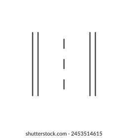 One lane road line icon