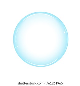 One large soap bubble from a washing powder of blue color