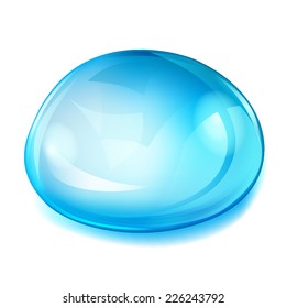 One large water drop on white background