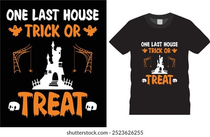 one last house trick or treat,Hanging Halloween Illustration qnique premium T-Shirt Design.trendy Halloween,Halloween Lovers best t-shirts design ready for benner,poster,pod any print,item
