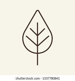 One leaf line icon. Plant, leaf, green. Eco concept. Vector illustration can be used for topics like ecology, environment, agriculture