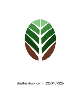 one leaf logo with several layers and white background