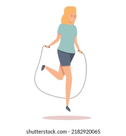 One leg jump icon cartoon vector. Jump rope. Play workout