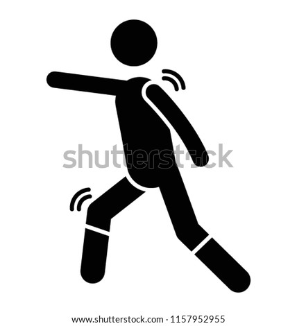 
One leg outward and one leg half bend, a upper stretch icon 
