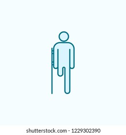 one legged man 2 colored line icon. Simple colored element illustration. one legged man outline symbol design from disabled set