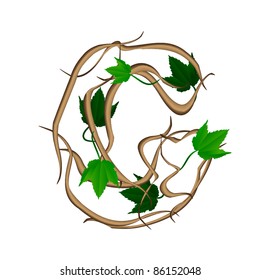 One letter of the alphabet vector tree branches