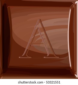 One letter of chocolate alphabet. Fills only. Chocolate chunk and letter are in separate layers. Can be used as seamless pattern (swatch without letter included).