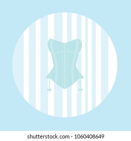 One light blue corsets on a white background.