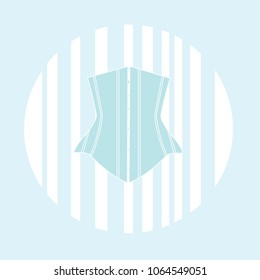 One light blue corsets on a white background.