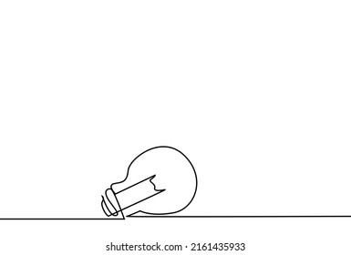 one light bulb single line concept